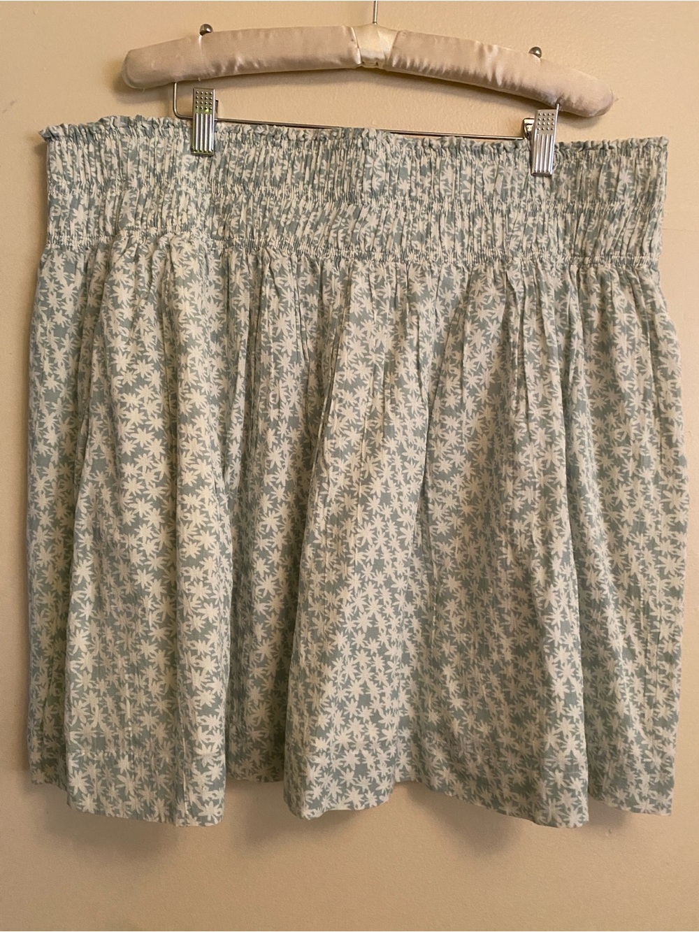 GAP Light Sage Floral Smocked Waist Skirt